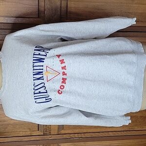 Guess Vintage Embroidered Sweatshirt with Multicolor Logo Sz OS